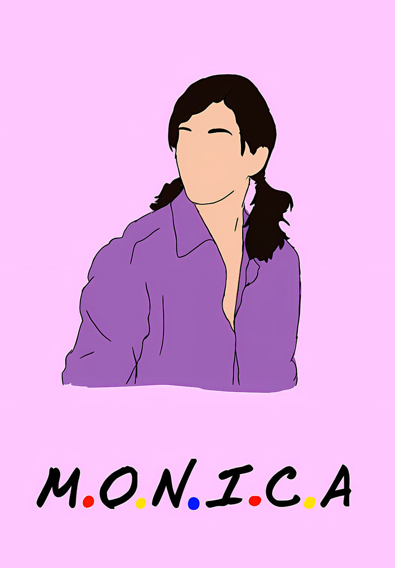 Monica Friends TV Show wall metal poster on stainless steel by Chromaplate