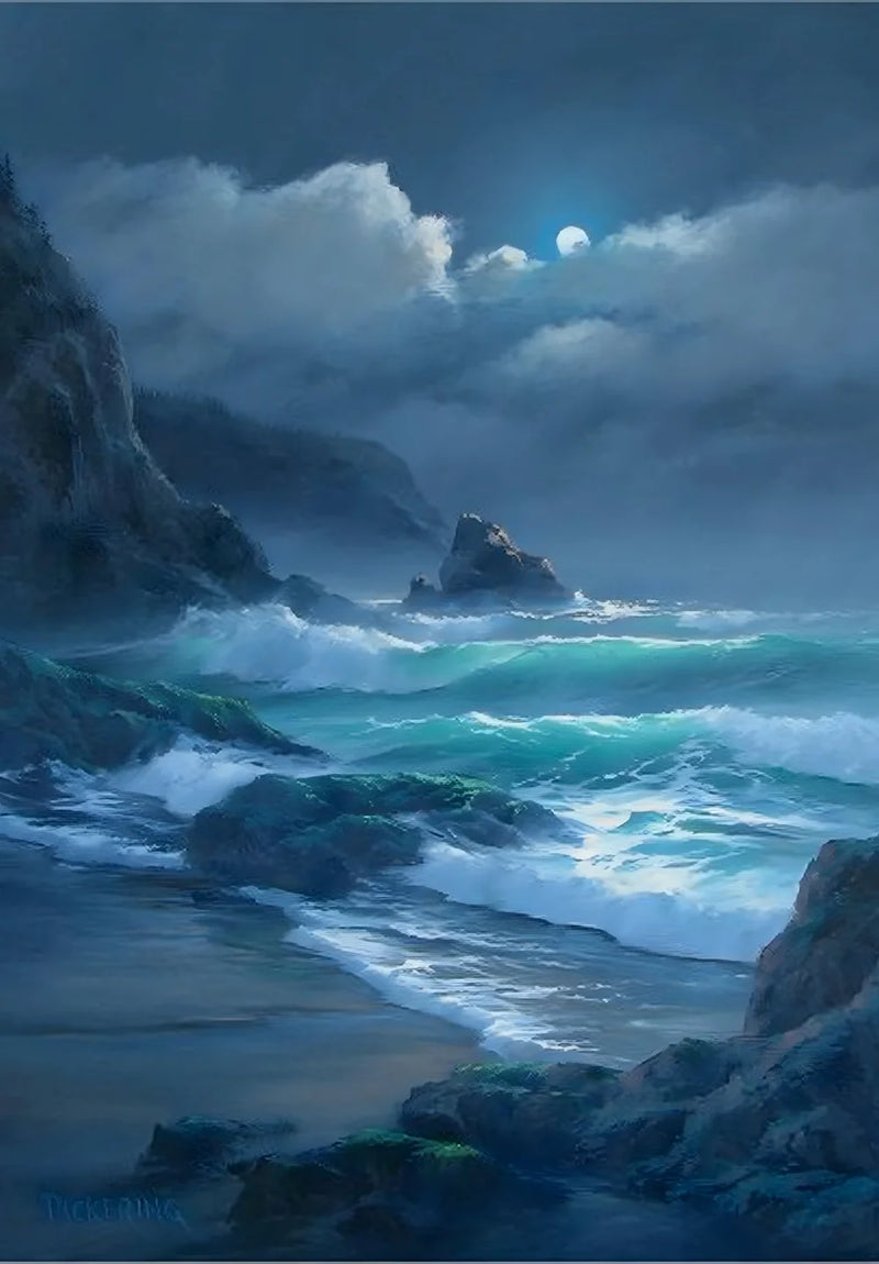 Moonlit Rocky Shore