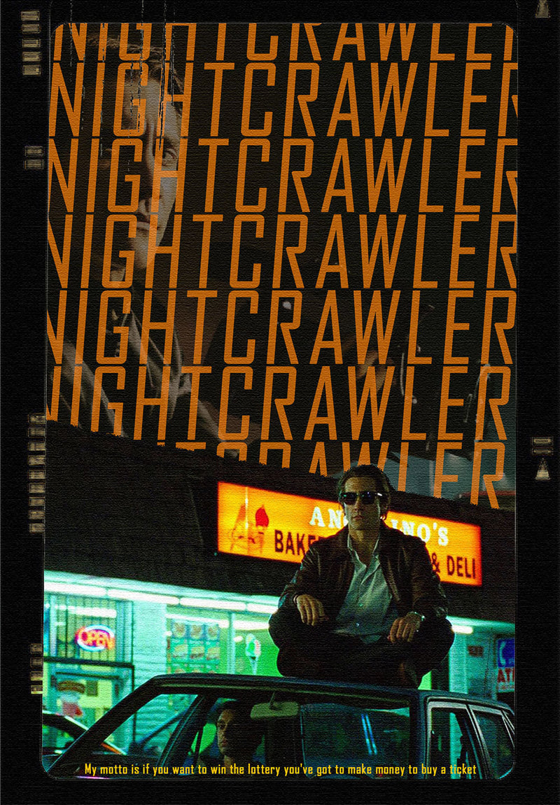 Nightcrawler Movie Wall Art movie metal poster on stainless steel by Chromaplate