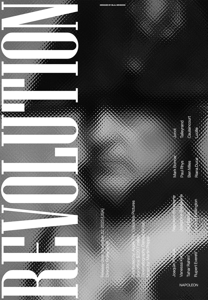 Napoleon V2 typography metal poster on stainless steel by Chromaplate