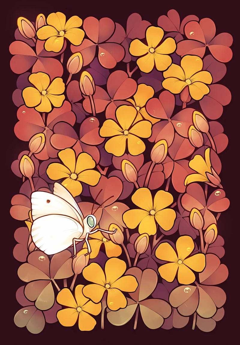 Orange Flowers and Butterfly