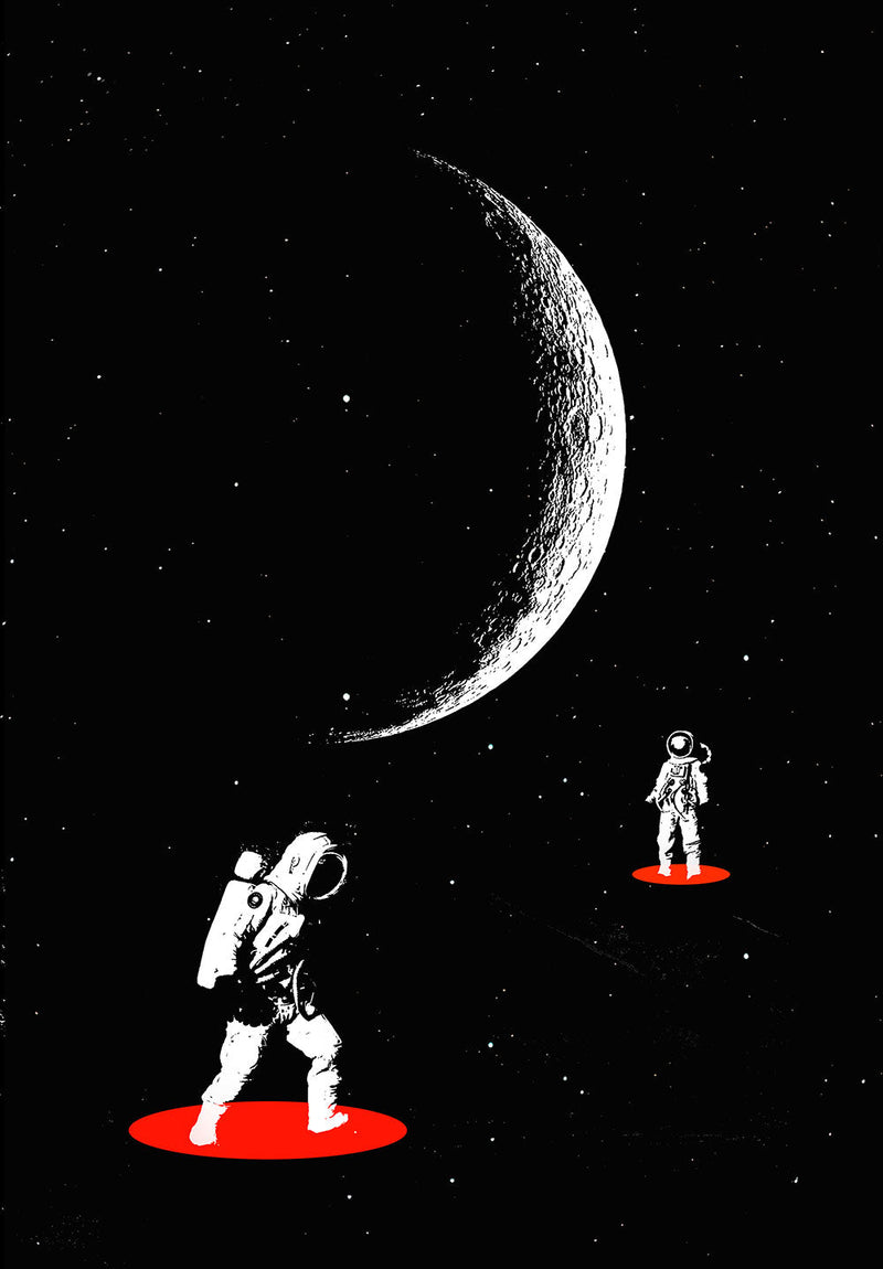 Orbital Solitude space metal poster on stainless steel by Chromaplate