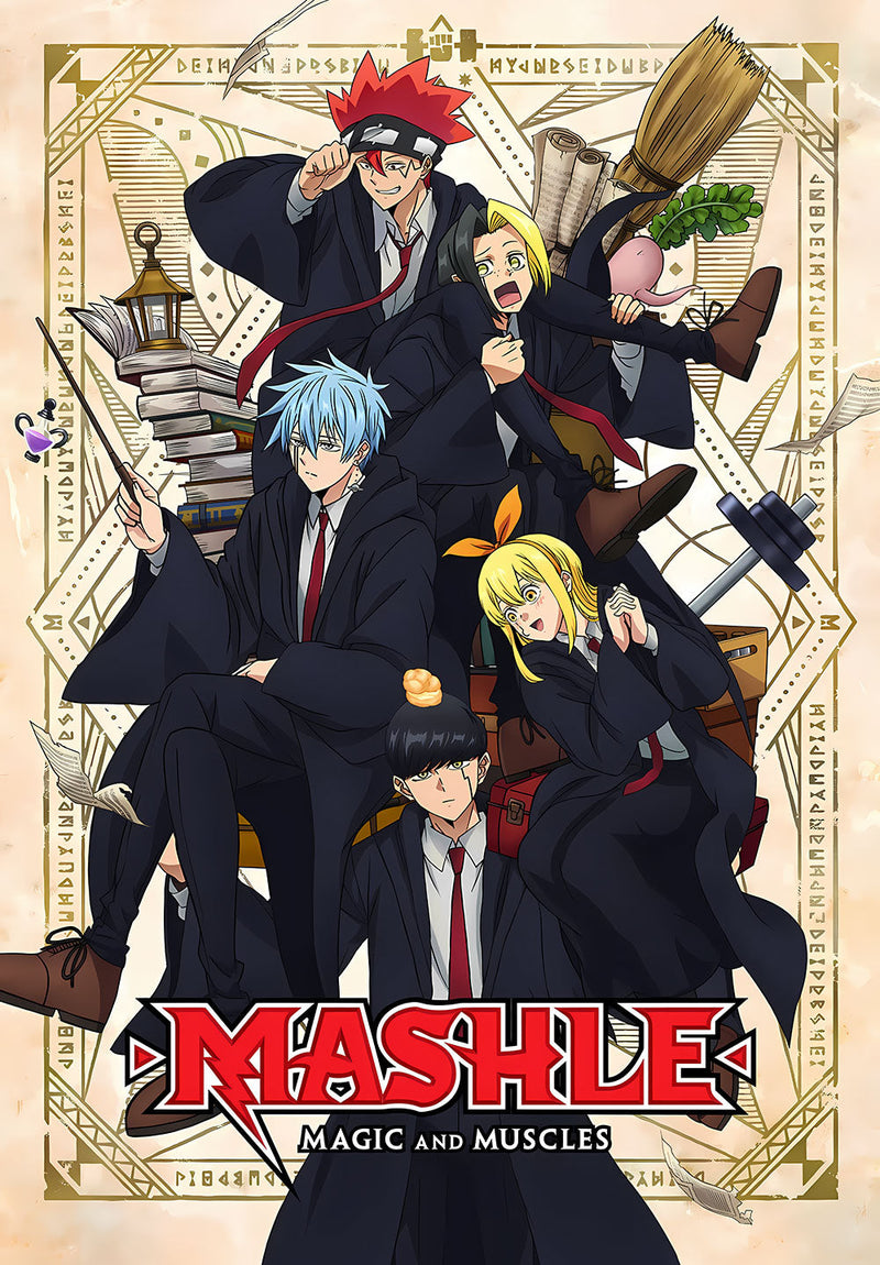 Mashle Magic And Muscles anime metal poster on stainless steel by Chromaplate