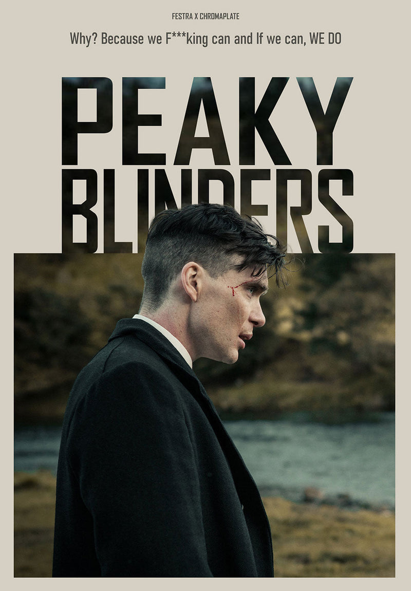 Peaky Blinders wall metal poster design 01 on stainless steel by Chromaplate