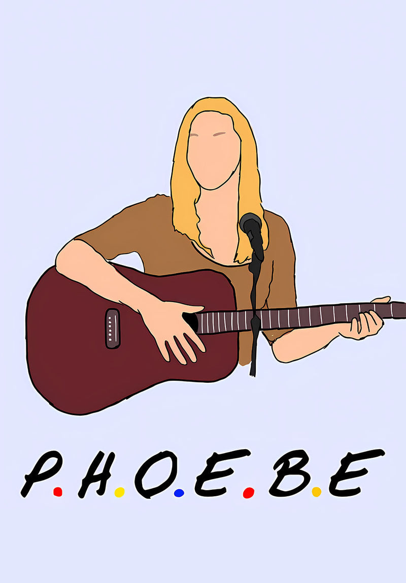 Phoebe Friends TV Show wall metal poster on stainless steel by Chromaplate