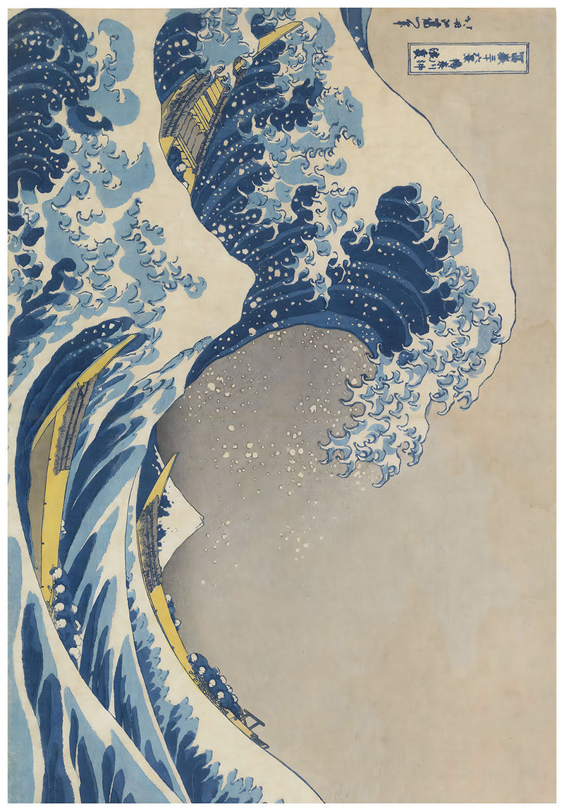 Great Wave off Kanagawa wall metal poster on stainless steel by Chromaplate