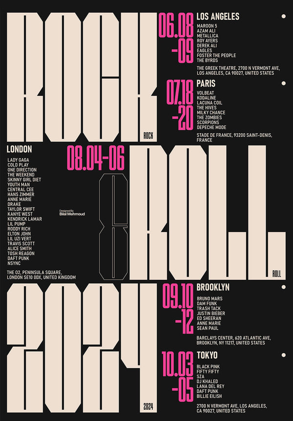 Rock-N-Roll Black Poster