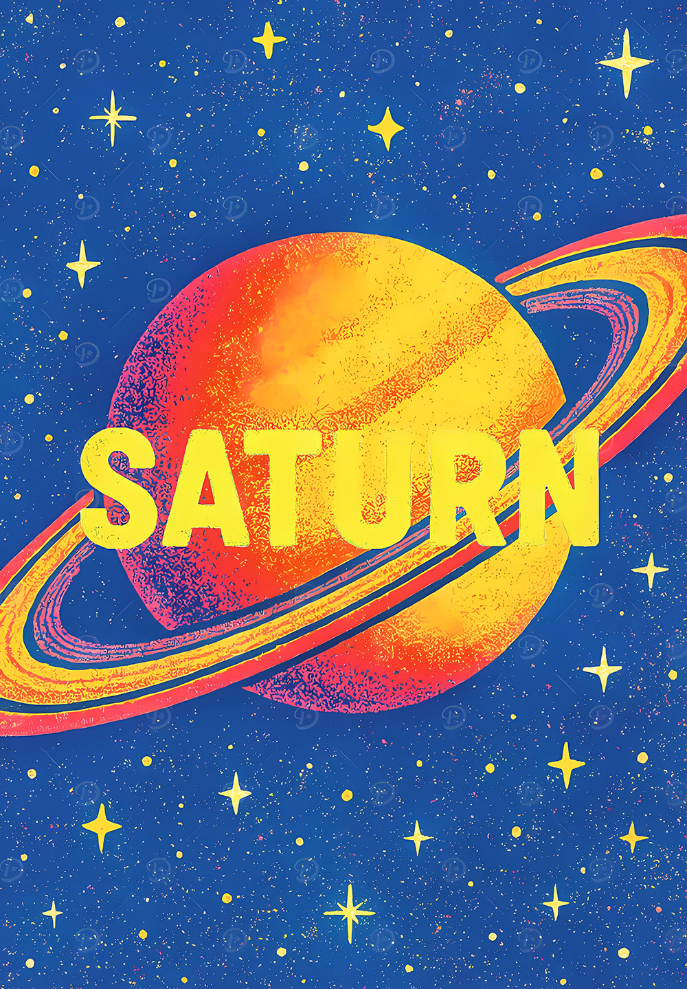 Retro Pop Saturn Starfield