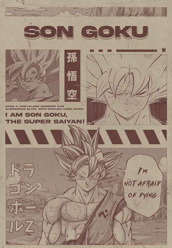Son Goku Red Poster