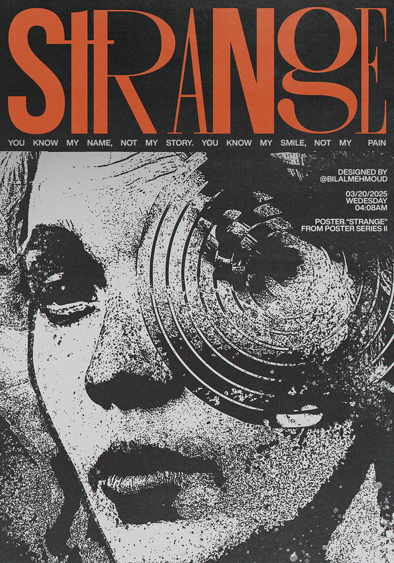 Strange Abstract wall metal poster on stainless steel by Chromaplate