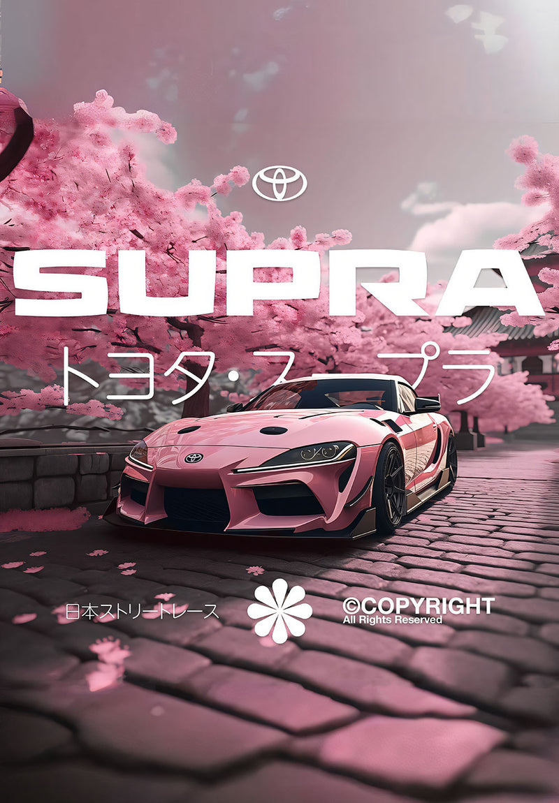 Supra Car Wall Art car metal poster design 01 on stainless steel by Chromaplate