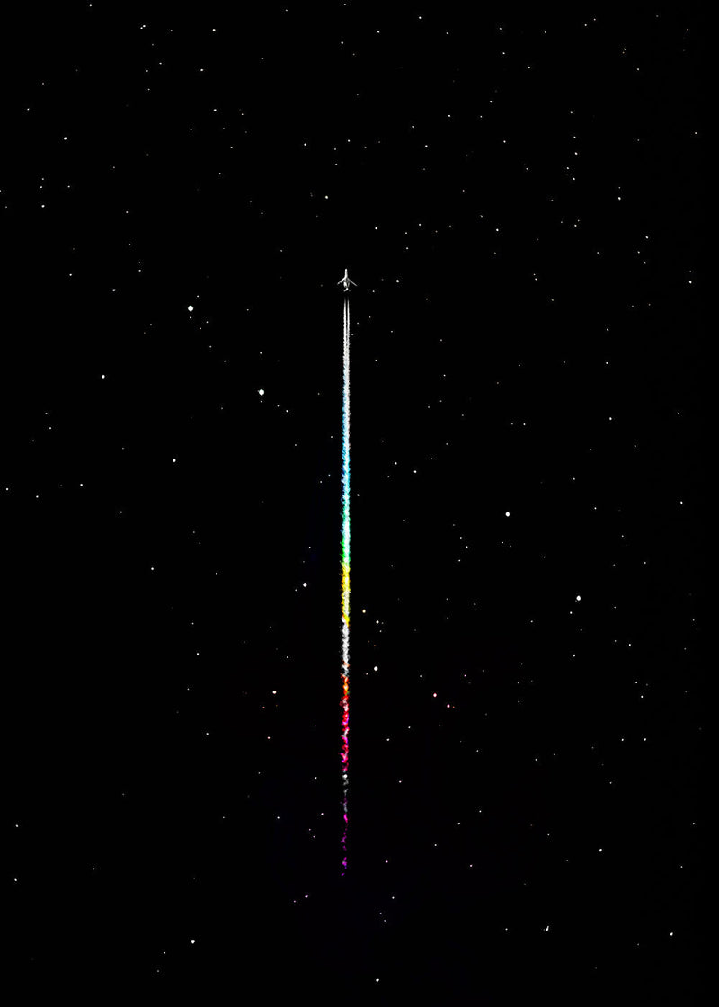 The Rainbow Signal space metal poster on stainless steel by Chromaplate