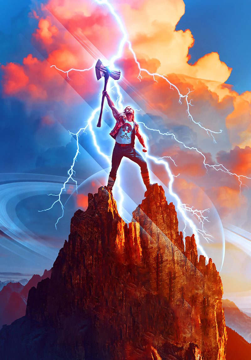 Thor Love and Thunder comic metal poster design 01 on stainless steel by Chromaplate