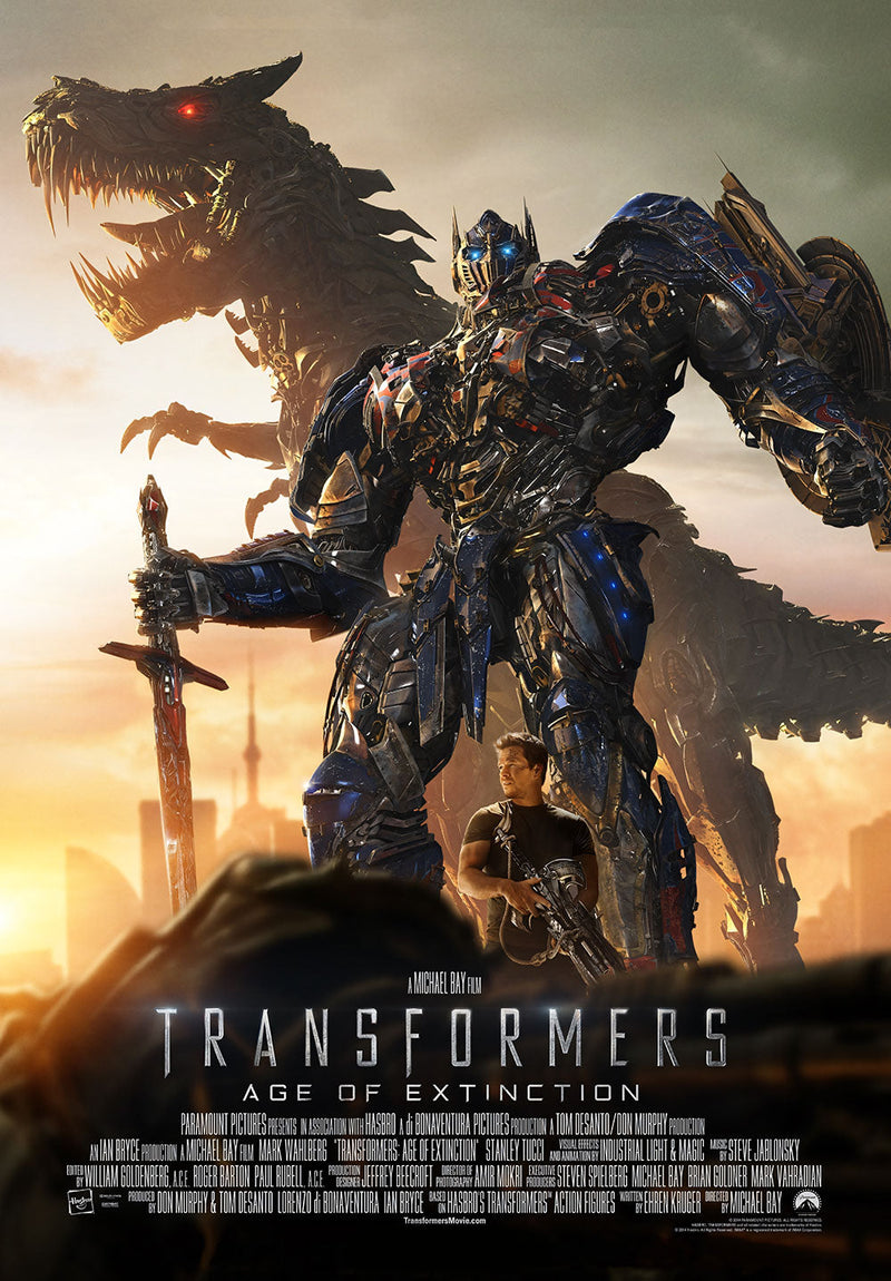 Transformers Age of Extinction movie metal poster on stainless steel by Chromaplate