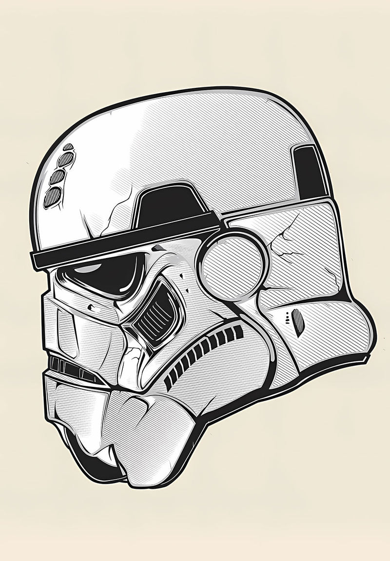 Star Wars Storm Trooper movie metal poster design 01 on stainless steel by Chromaplate