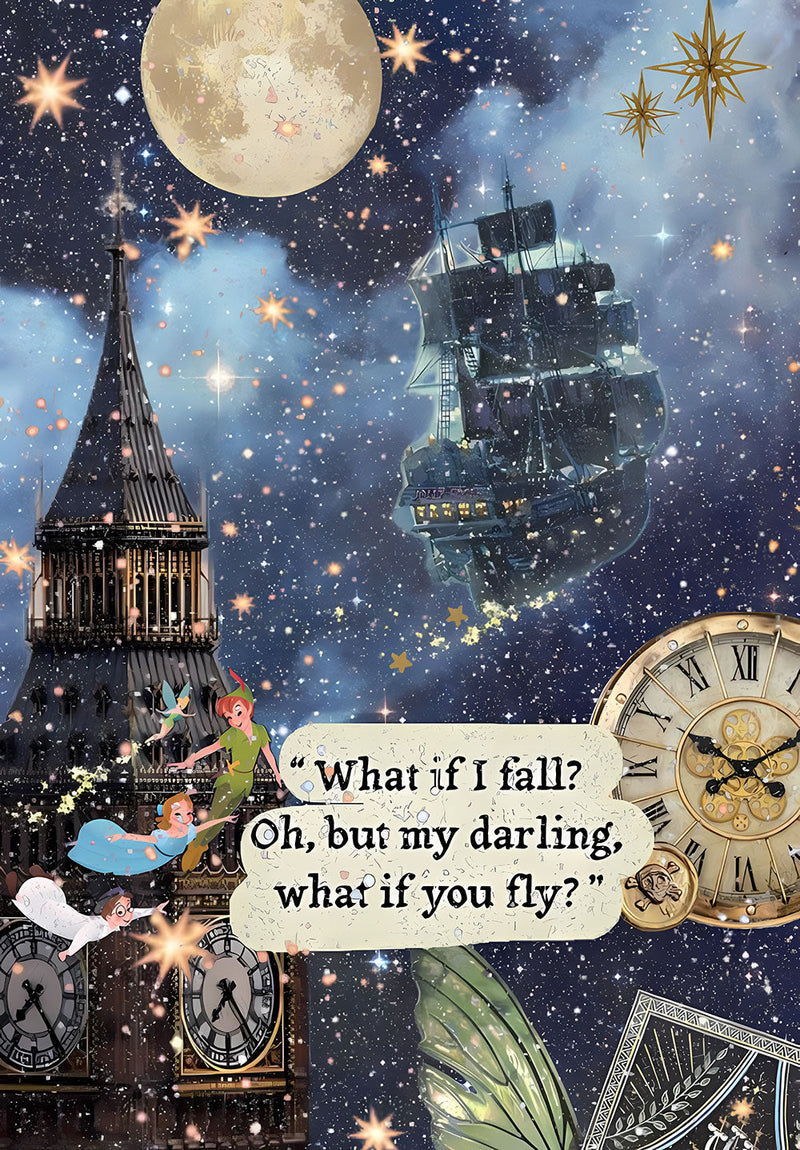 What if I fall? Oh, but what if you fly? motivational metal poster design 02 on stainless steel by Chromaplate
