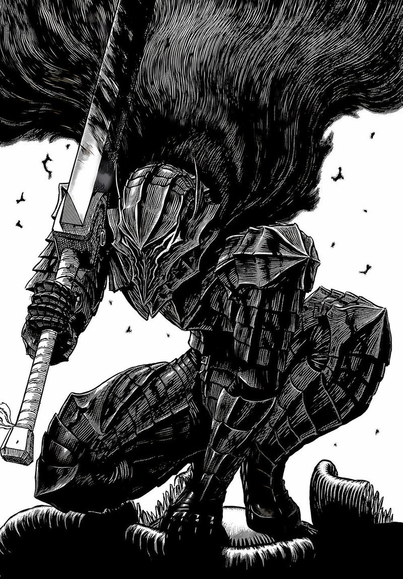 Guts Beserk anime metal poster design 03 on stainless steel by Chromaplate