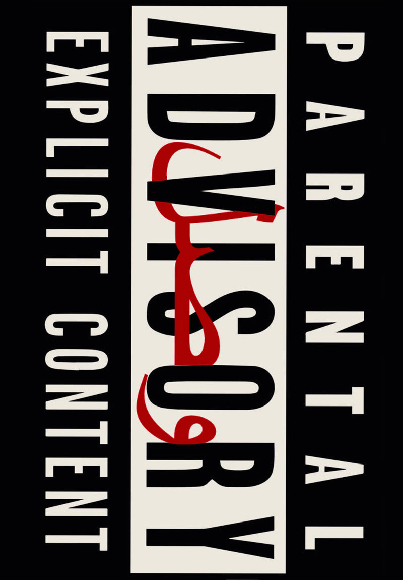 Parental Advisory Graphic wall metal poster on stainless steel by Chromaplate