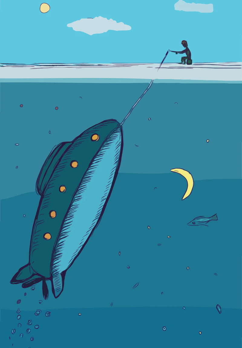 Whale Fishing Illustration