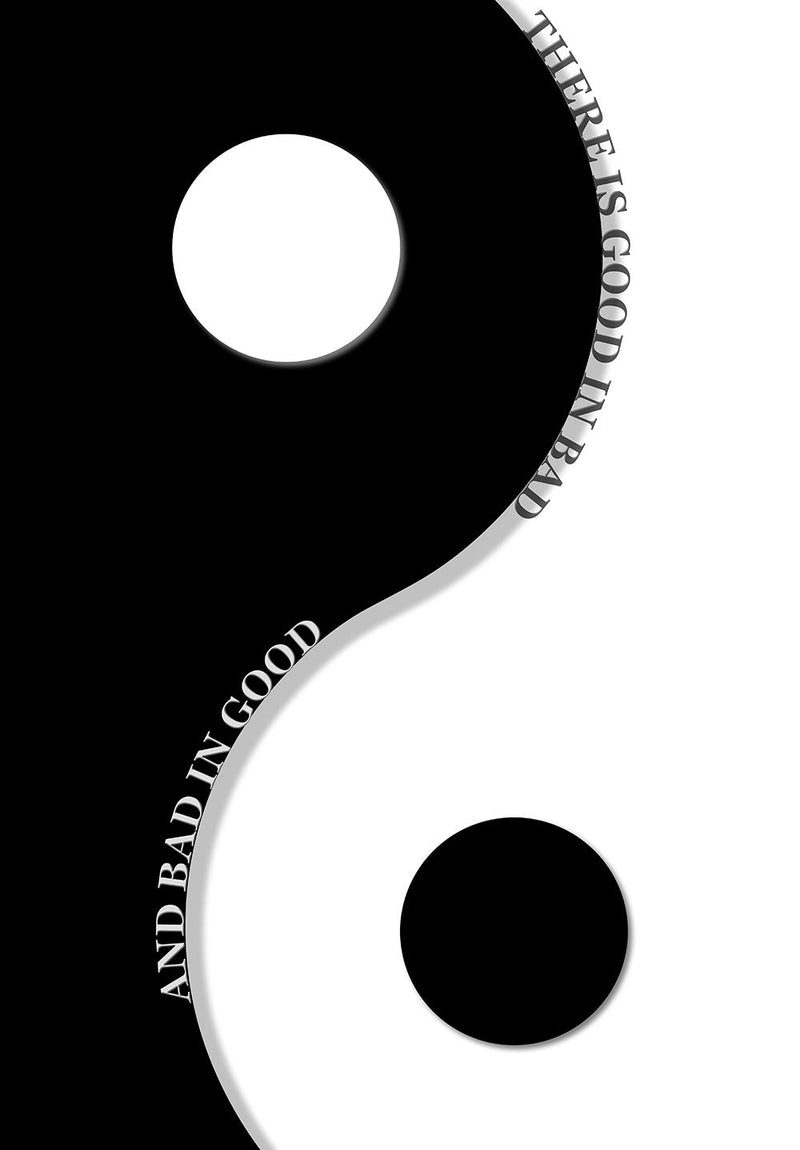 Yin Yang motivational metal poster on stainless steel by Chromaplate