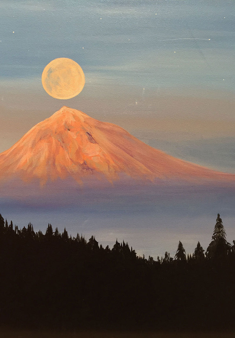 Mountain Painting nature metal poster on stainless steel by Chromaplate