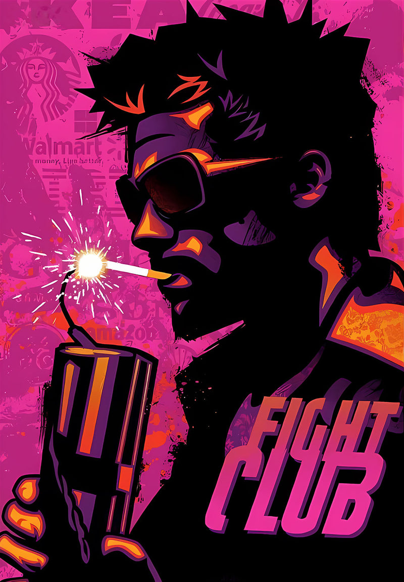 Fight Club movie metal poster design 05 on stainless steel by Chromaplate