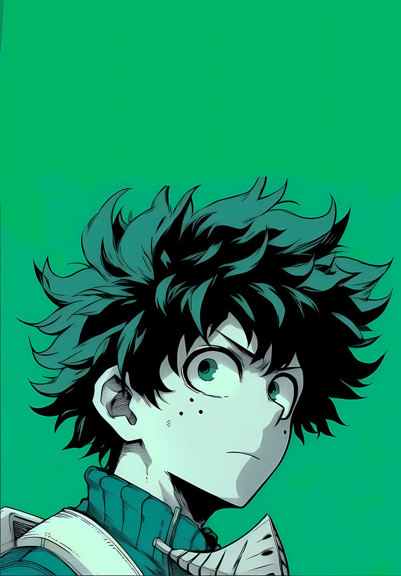 Deku My Hero Academia anime metal poster design 03 on stainless steel by Chromaplate