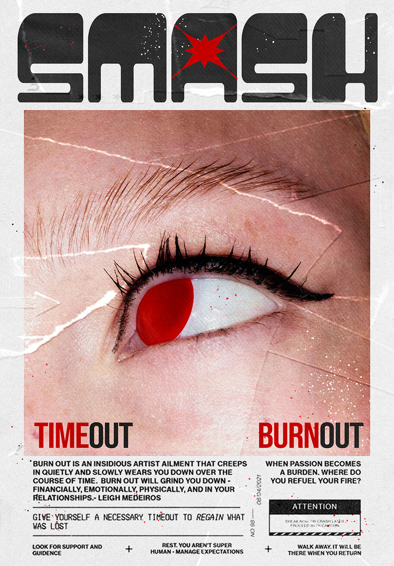 BURNOUT Modern Wall Art wall metal poster on stainless steel by Chromaplate