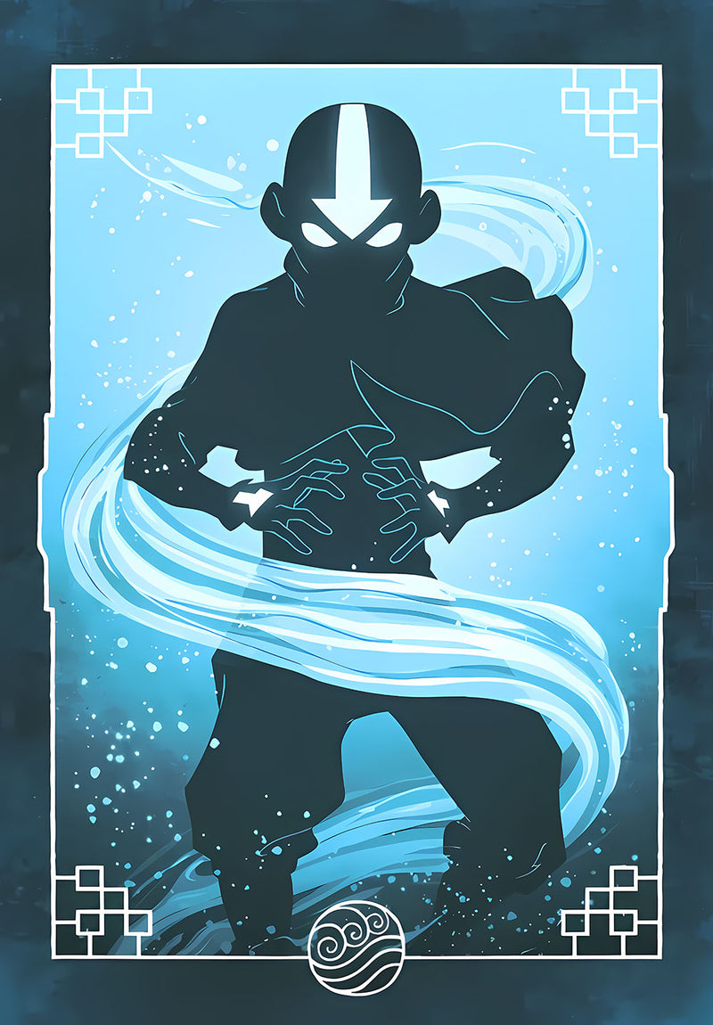 Avatar The Last Airbender Water wall metal poster on stainless steel by Chromaplate