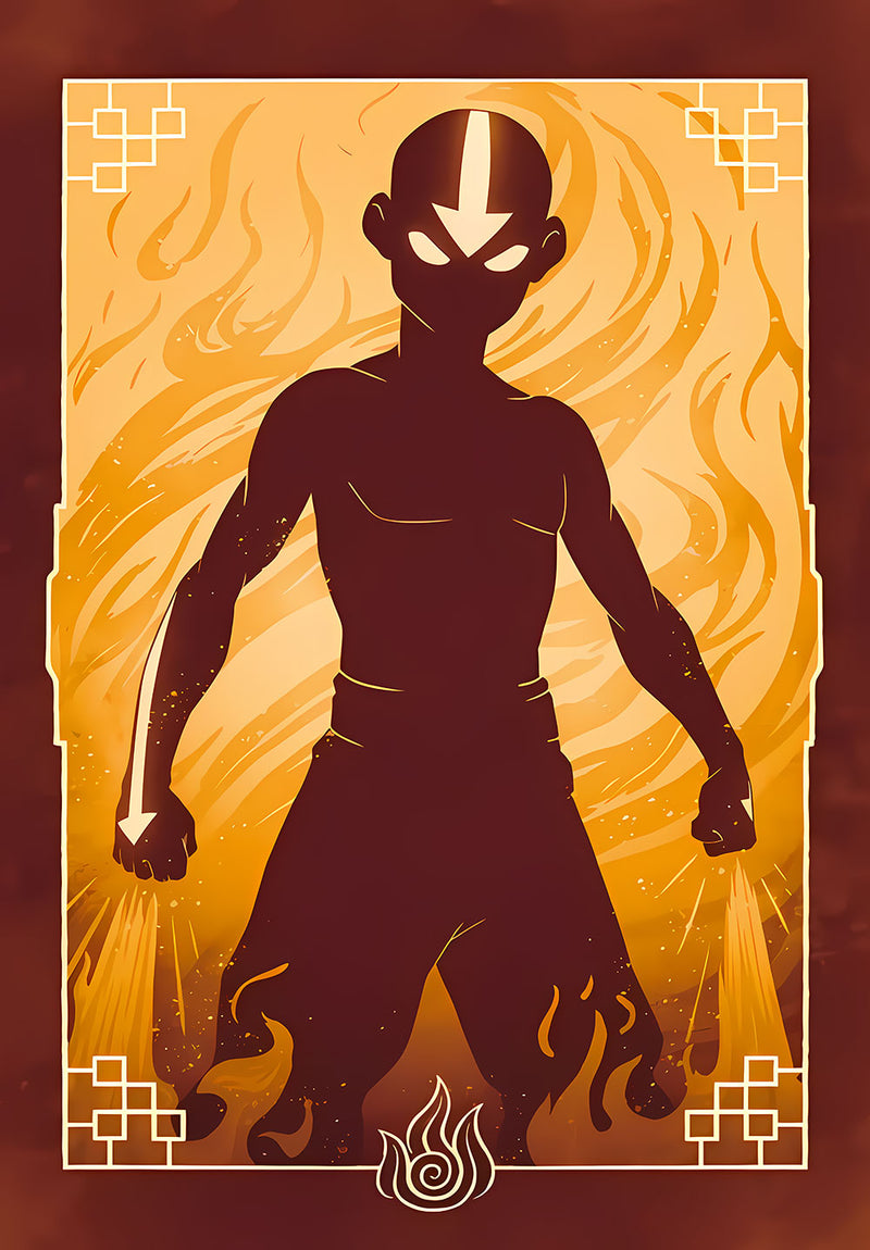 Avatar The Last Airbender Fire wall metal poster on stainless steel by Chromaplate