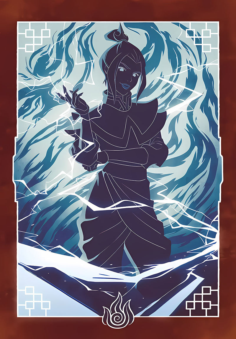 Azula Avatar The Last Airbender wall metal poster on stainless steel by Chromaplate
