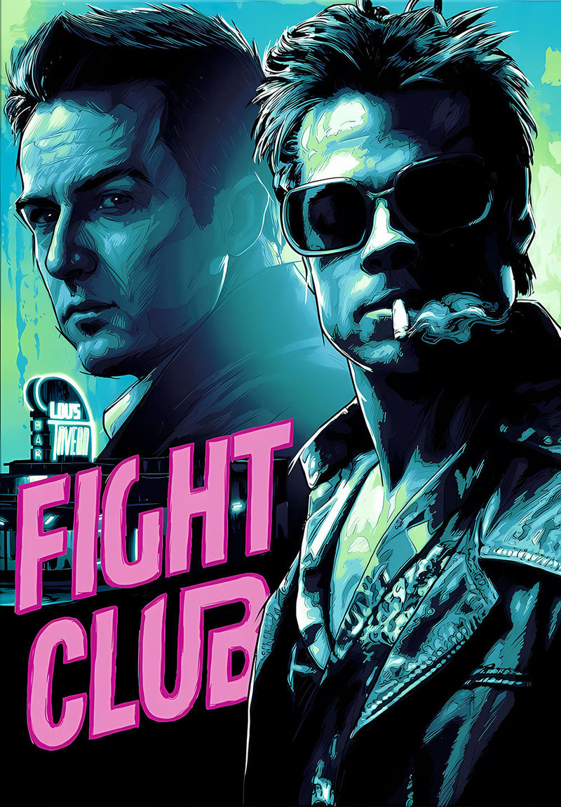 Fight Club movie metal poster design 02 on stainless steel by Chromaplate