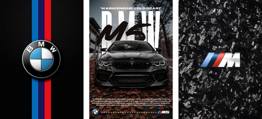 M Power Collection car metal poster on stainless steel by Chromaplate