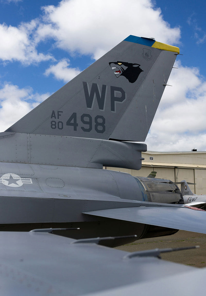 Lockheed Martin F-16 Fighting Falcon aviation metal poster on stainless steel by Chromaplate