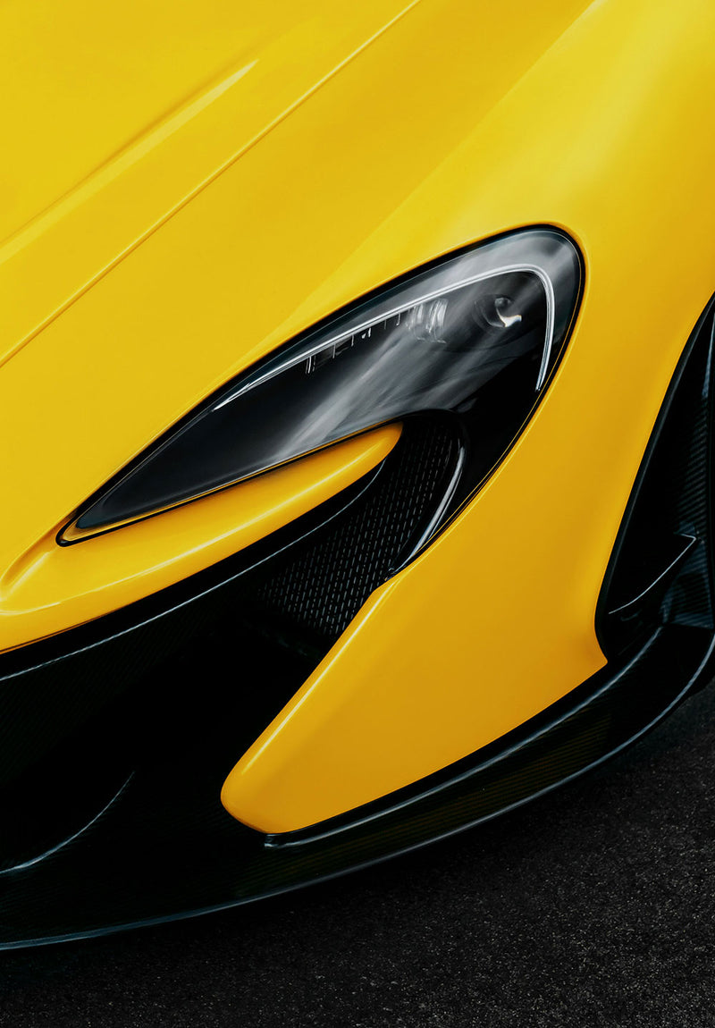 McLaren P1 car metal poster design 01 on stainless steel by Chromaplate