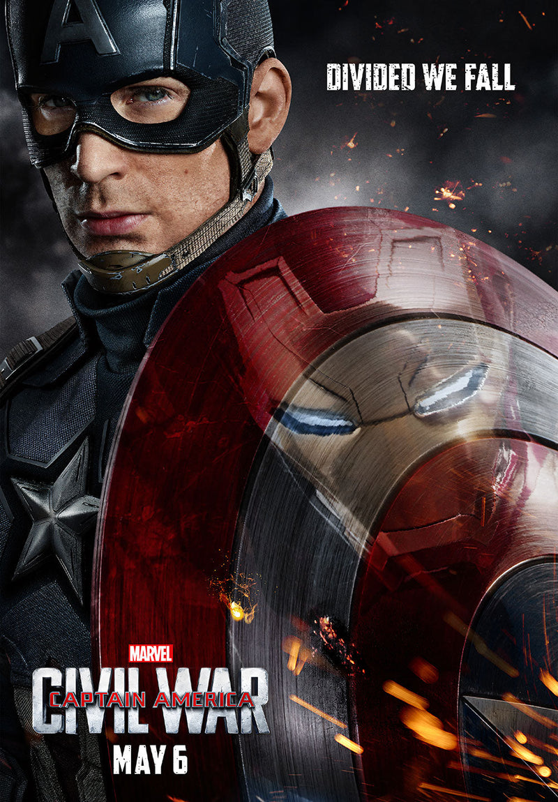 Captain America Civil War comic metal poster design 02 on stainless steel by Chromaplate
