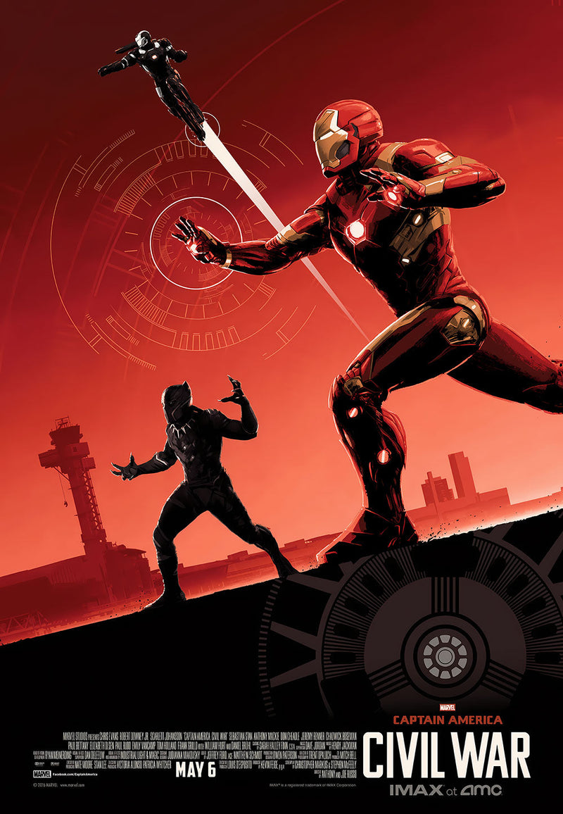 Captain America Civil War 1 comic metal poster on stainless steel by Chromaplate