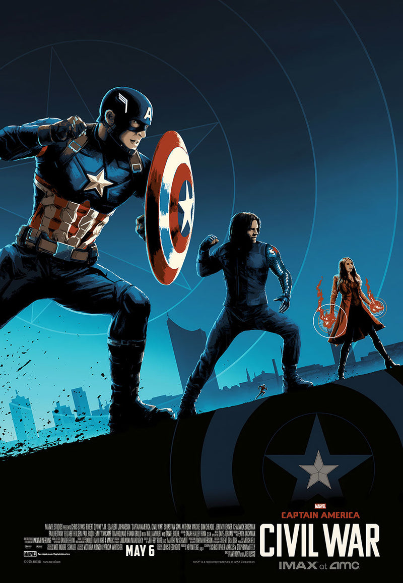 Captain America Civil War 2 comic metal poster on stainless steel by Chromaplate