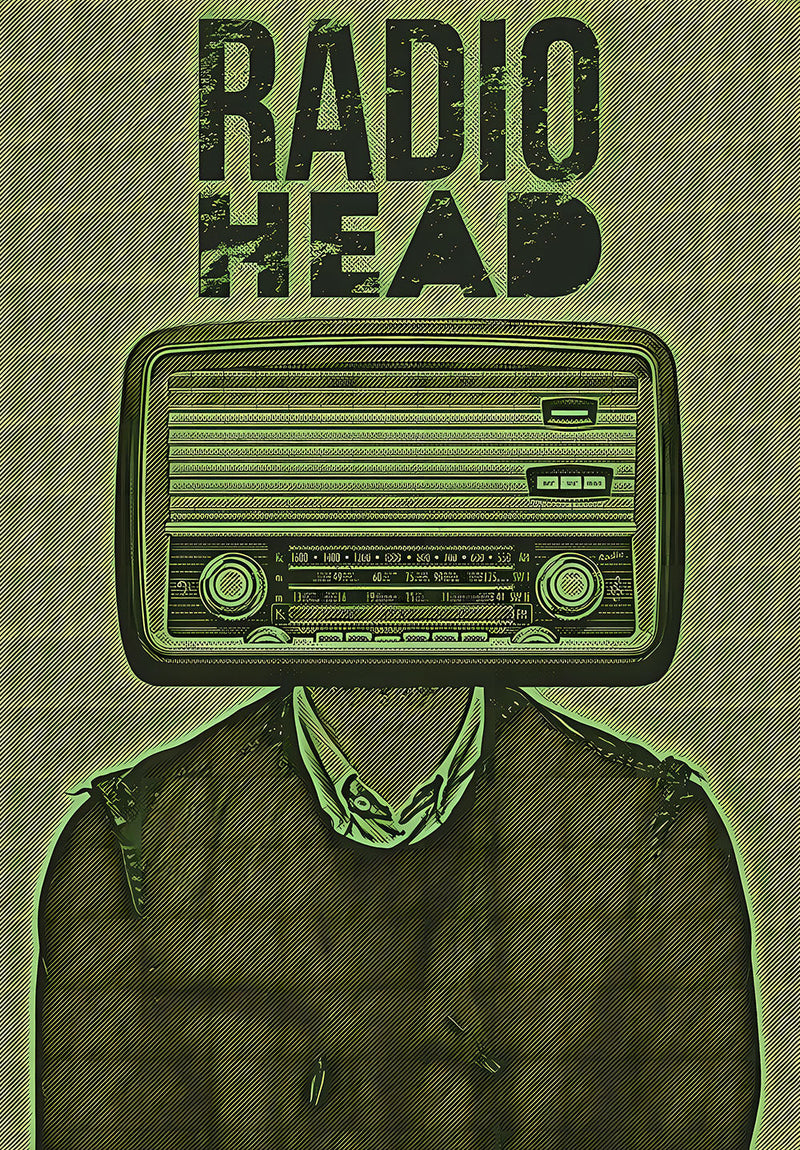 Radiohead Music Wall Art music metal poster on stainless steel by Chromaplate