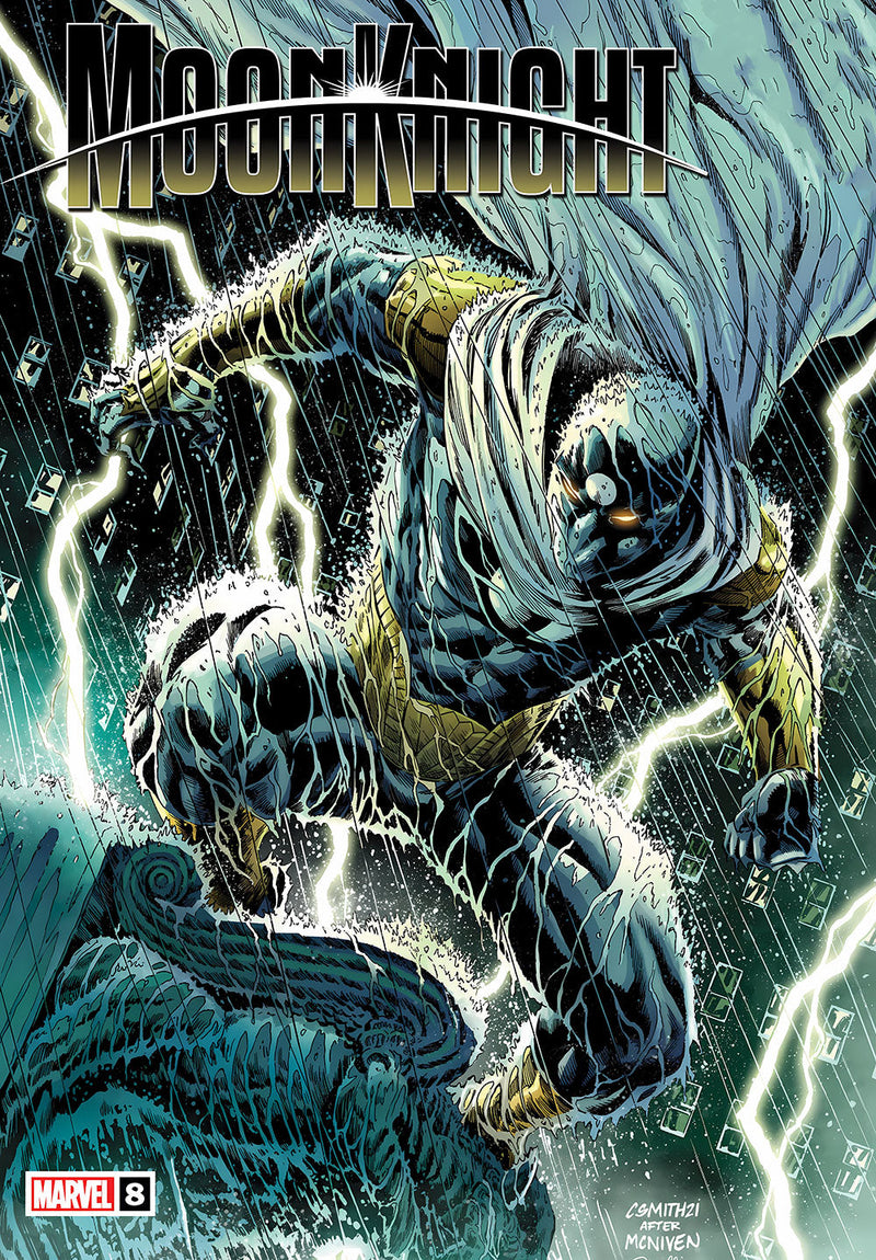 Moon Knight comic metal poster on stainless steel by Chromaplate