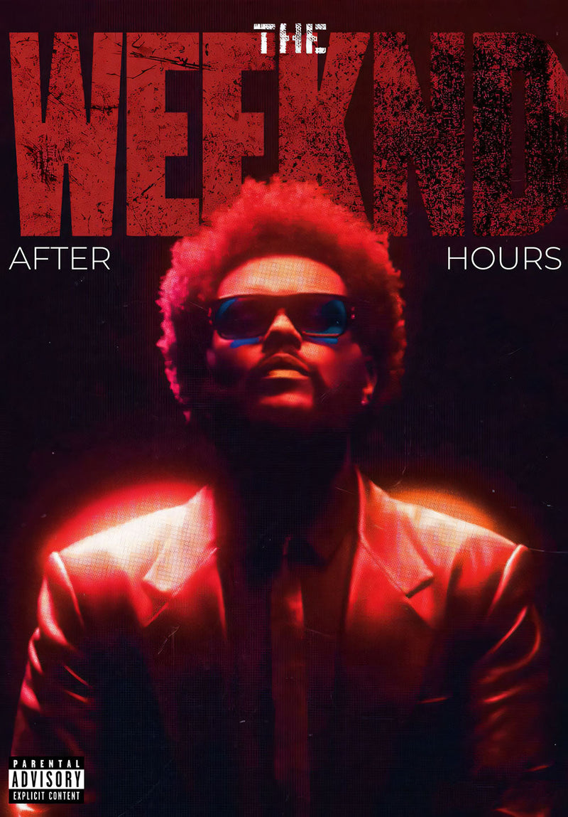Weeknd After Hours music metal poster design 02 on stainless steel by Chromaplate