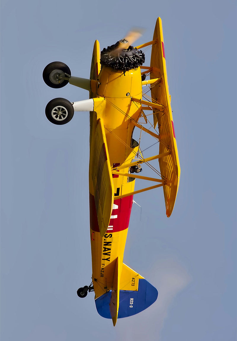 Boeing Stearman aviation metal poster on stainless steel by Chromaplate