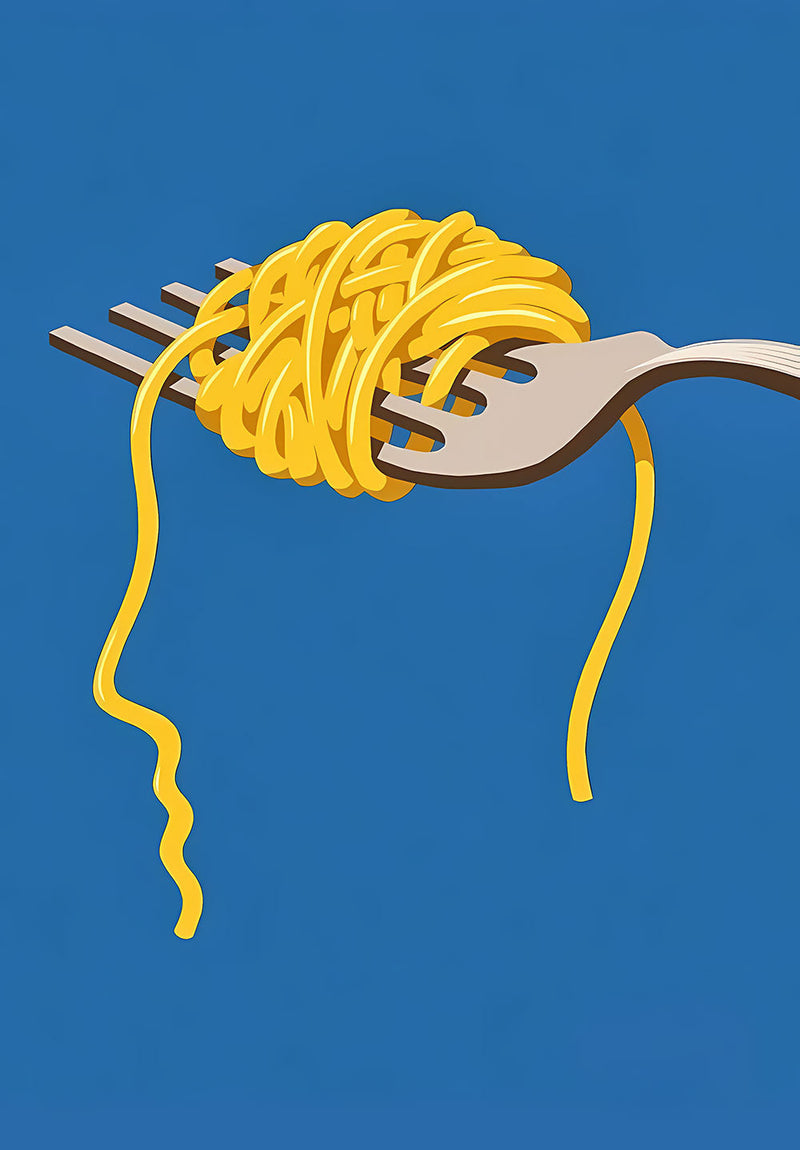 Spaghetti Metal Wall Art wall metal poster design 01 on stainless steel by Chromaplate