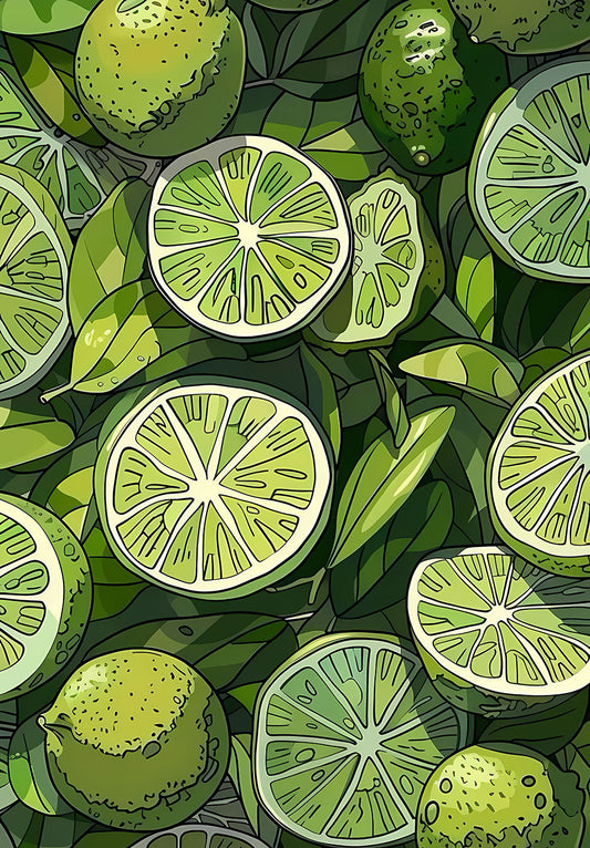 Fresh Lime Pattern Poster