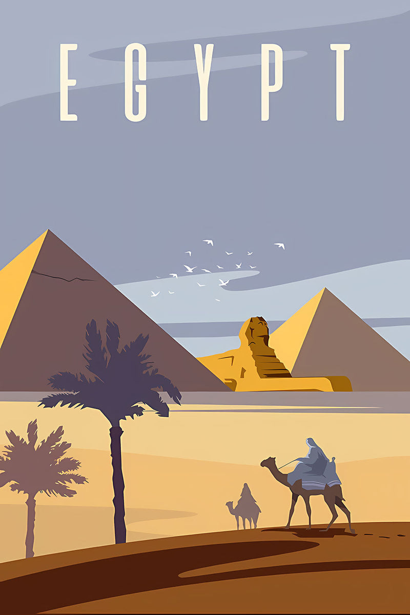 Egypt City wall metal poster on stainless steel by Chromaplate