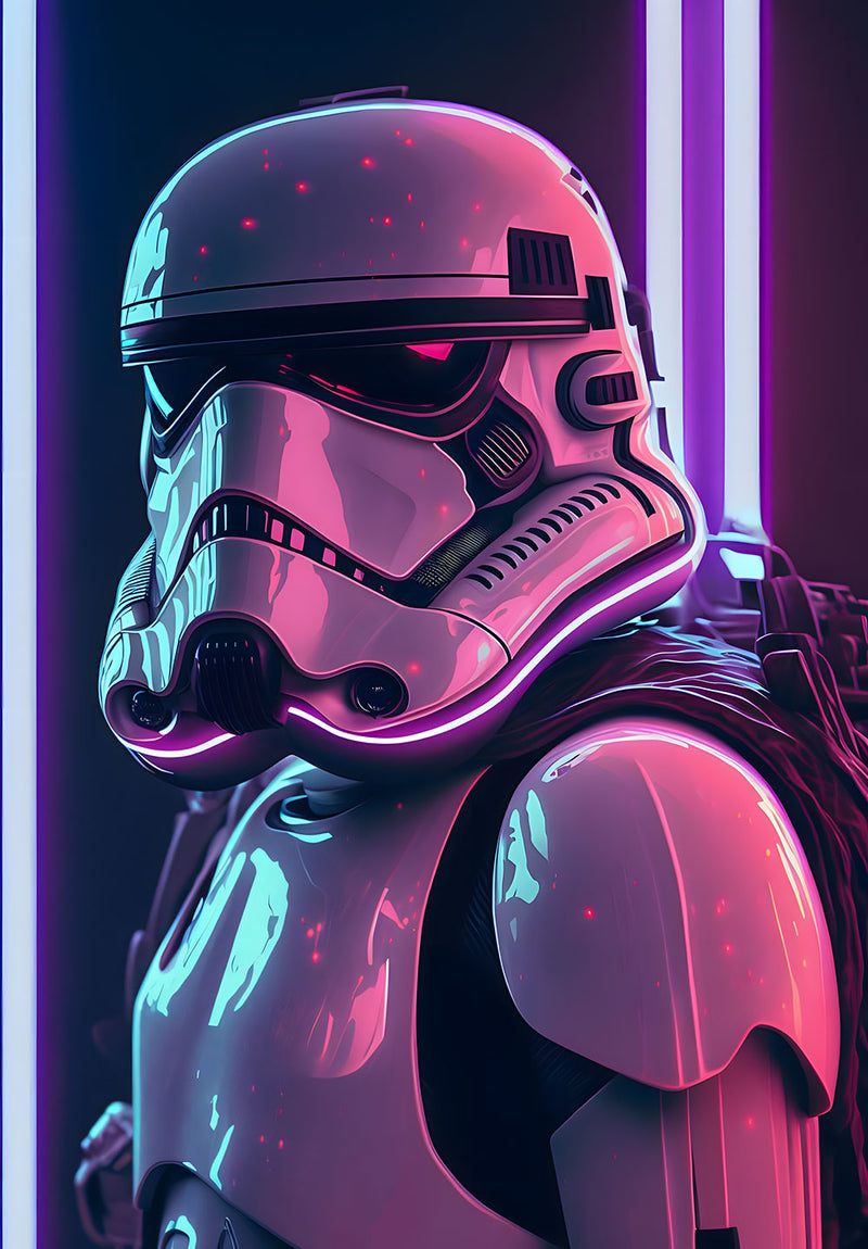 Star Wars Storm Trooper movie metal poster design 04 on stainless steel by Chromaplate
