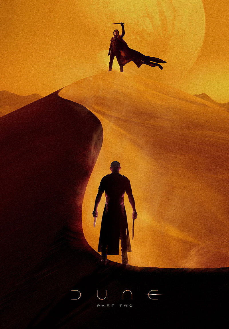 Dune Part 2 movie metal poster design 04 on stainless steel by Chromaplate