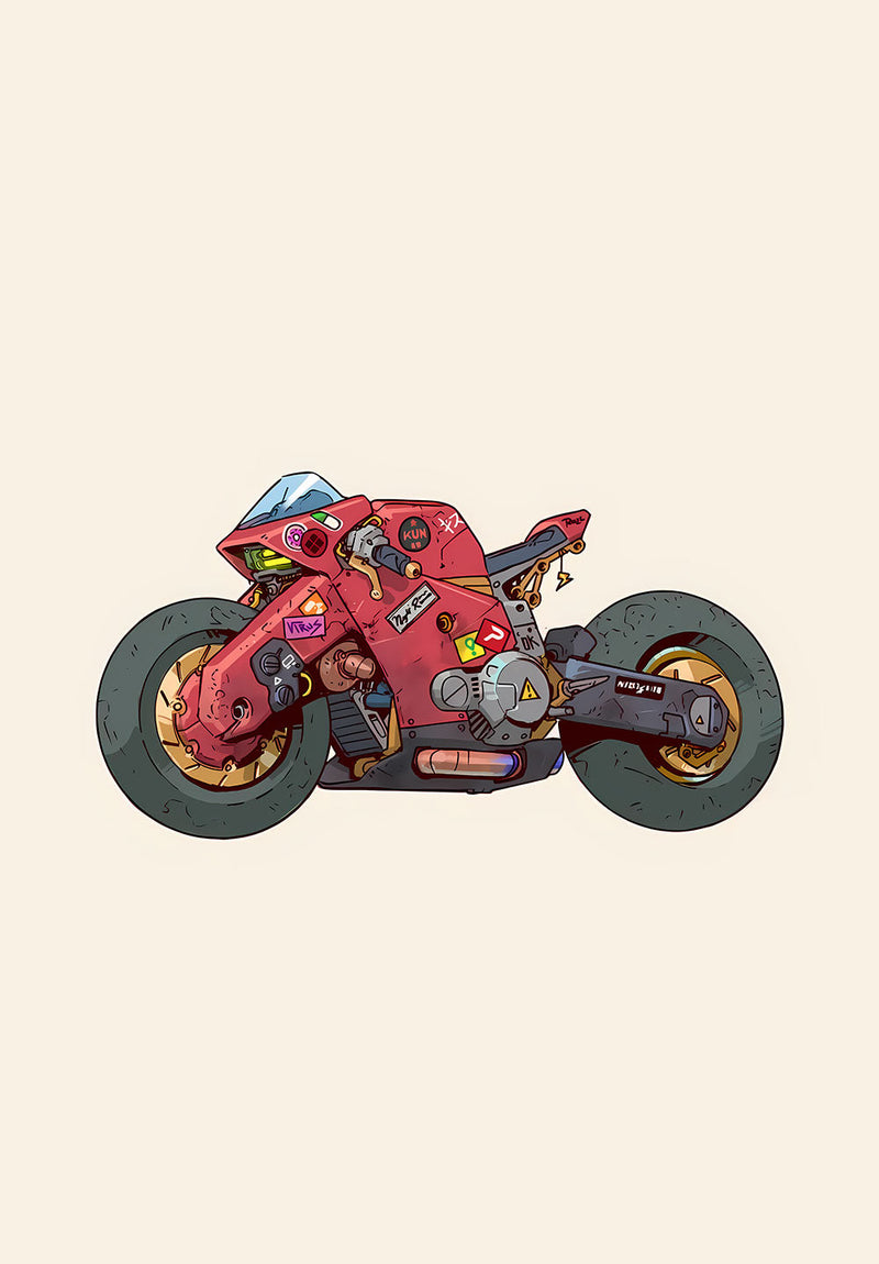 Bike Car Wall Art car metal poster on stainless steel by Chromaplate