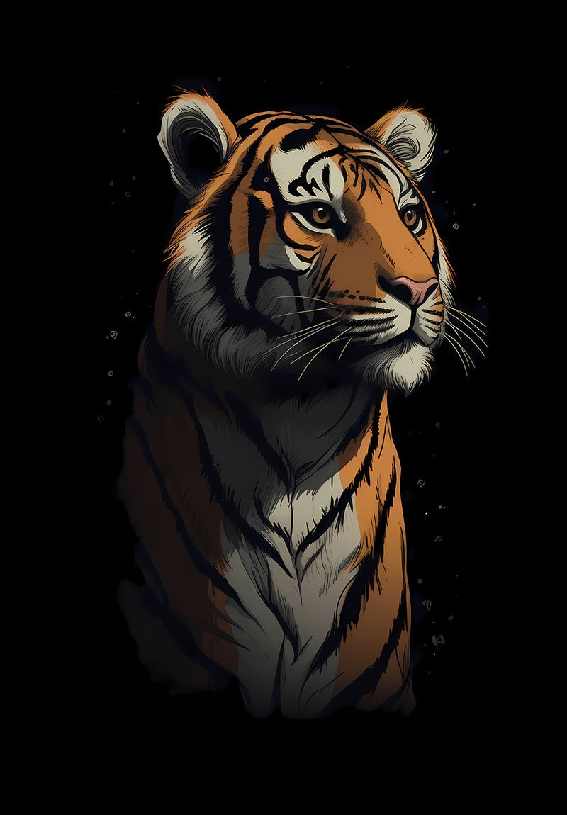 Tiger Animal Wall Art nature metal poster on stainless steel by Chromaplate