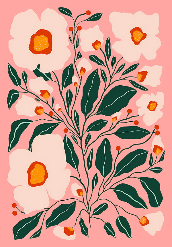 Pink Flowers Poster